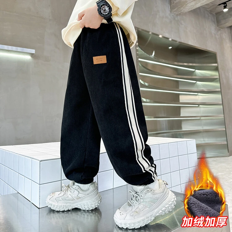 男童冬款裤子2023新款灯芯绒加绒加厚中大童长裤保暖休闲裤冬季潮
