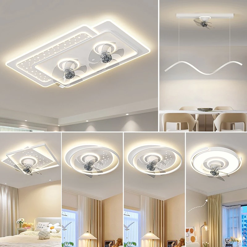 客厅星空吸顶风扇灯主卧室餐厅一体吊灯现代简约全屋套餐中山灯具