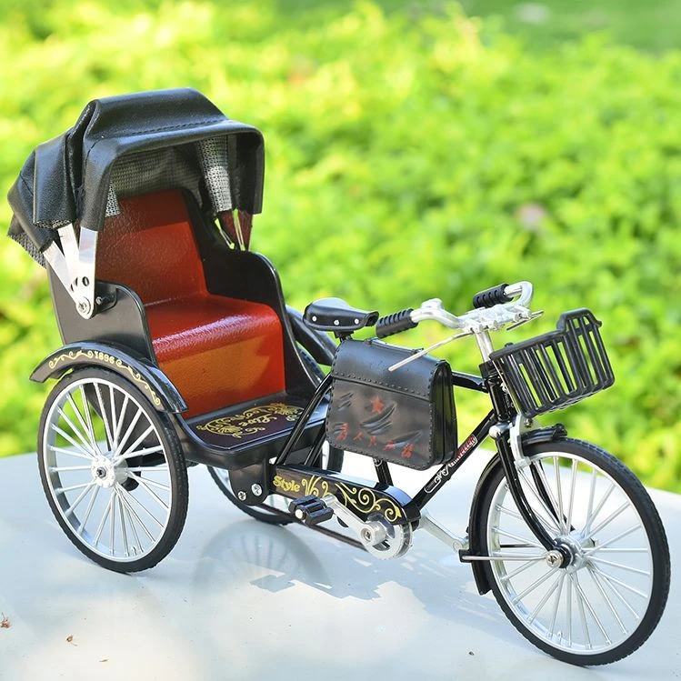 【三轮黄包车】带公文包小汽车益智仿真玩具收藏摆件模型盒装