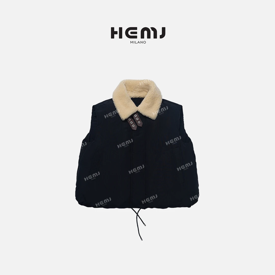 HEMJ 洋气简约大气翻领马甲棉服 MC1D4255