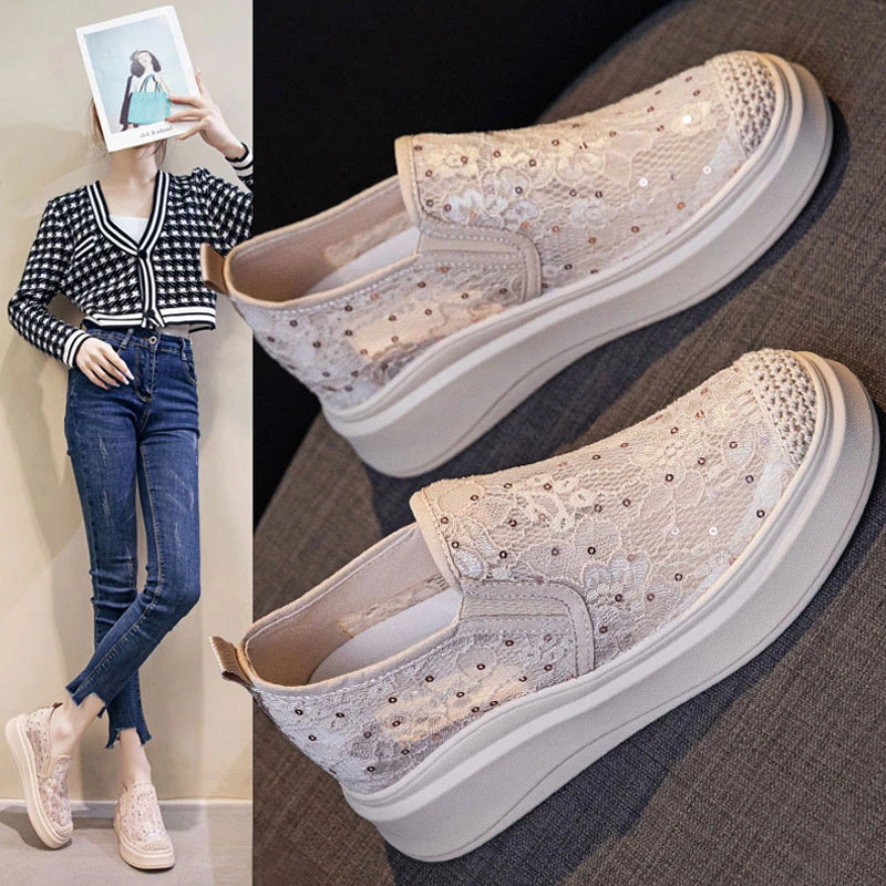 7CM内增高渔夫鞋女网面百搭凉鞋2025夏季新款小码乐福鞋厚底舒适