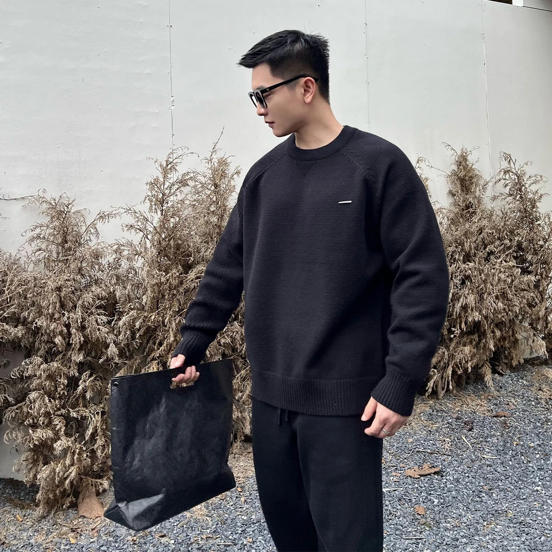 22号穿搭【暖冬松驰感】巨厚实极简钢标冬季保暖毛衣男内搭针织衫