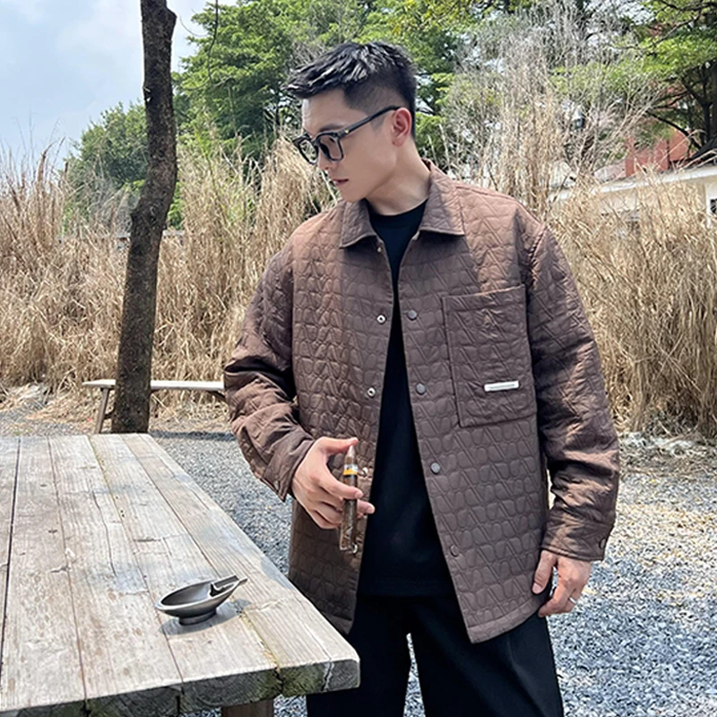 22号穿搭【贵族老钱风】韩版定制款提花工艺高级感衬衫式夹克外套男