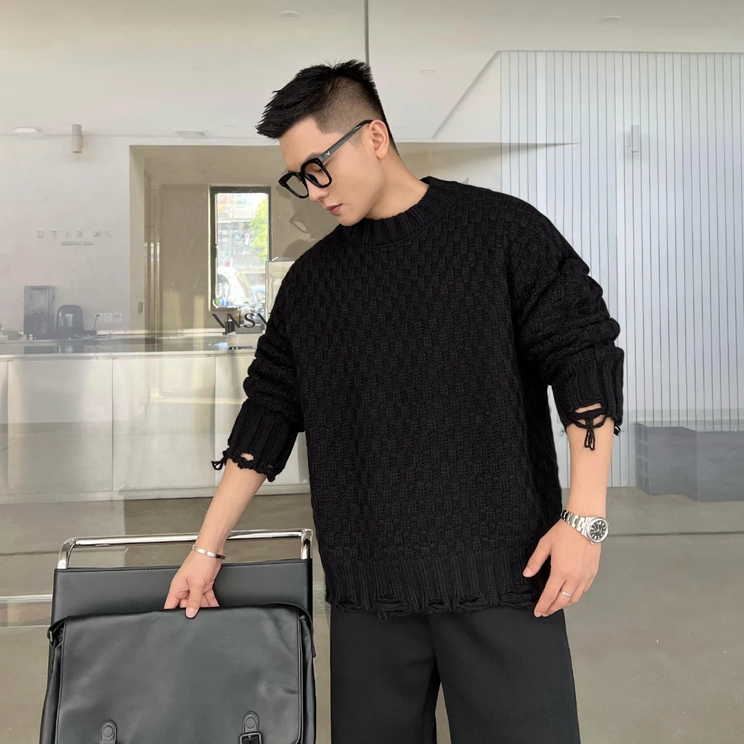 二十二号穿搭【神秘爱丁堡】保暖羊毛衫设计师提花冬季高级感毛衣男