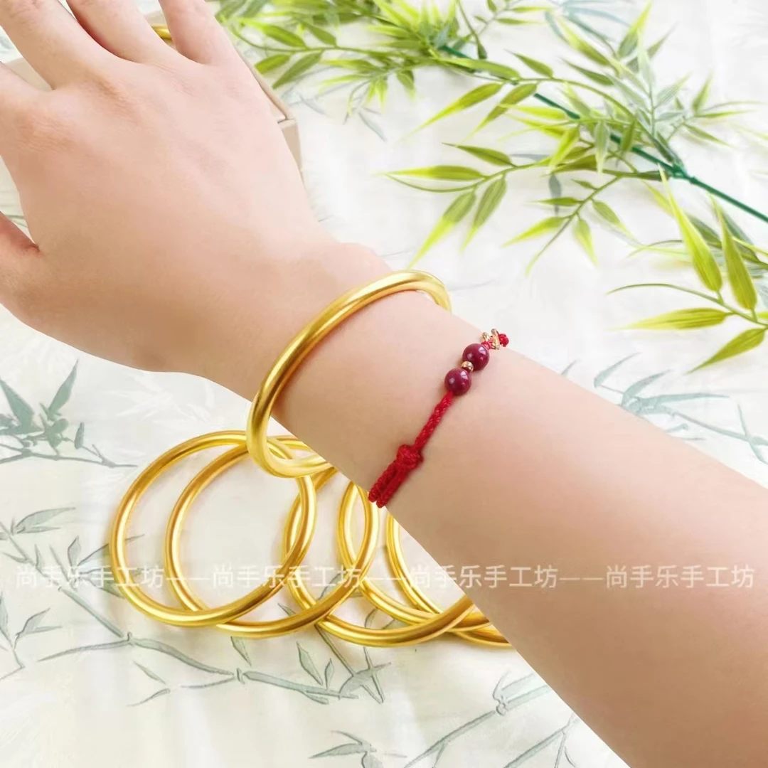 合金手镯 5N精工版古法实心光面素圈女款手镯不掉色时尚传承素款