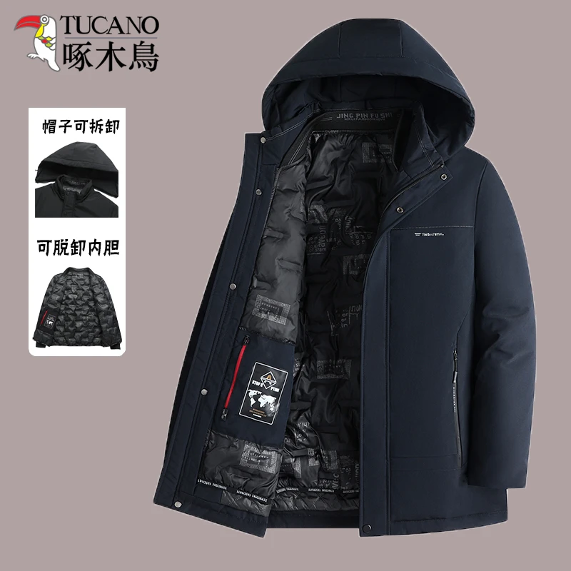 啄木鸟新品2023男士中老年棉衣爸爸装商务休闲冬季加厚保暖棉衣
