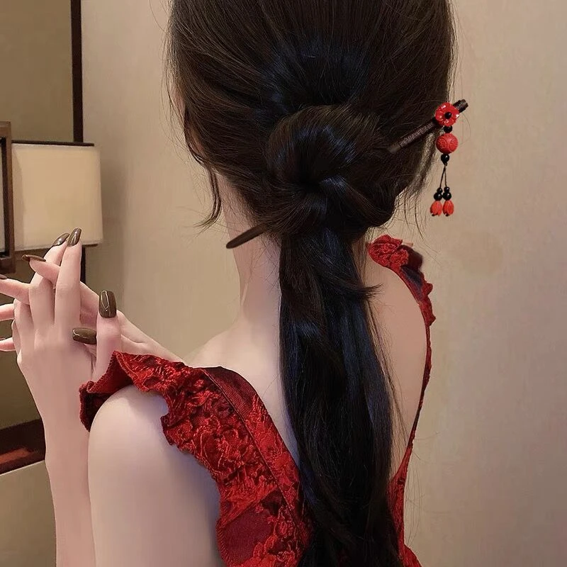 古风汉服头饰复古民族风步摇发簪子流苏发钗盘发宫廷木簪发饰超仙