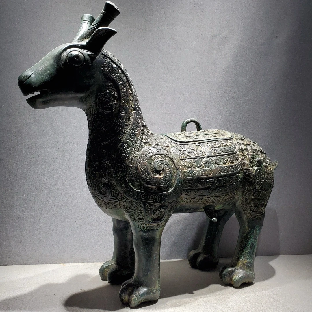 古铜坊复刻西周青铜器牺尊摆件仿古青铜器