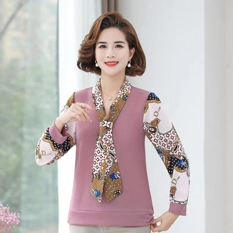 春秋新款时尚妈妈衫（方块，圆点）