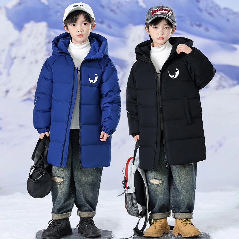 儿童羽绒服2024新款男童中长款保暖洋气中大童学生冬季男过膝外套
