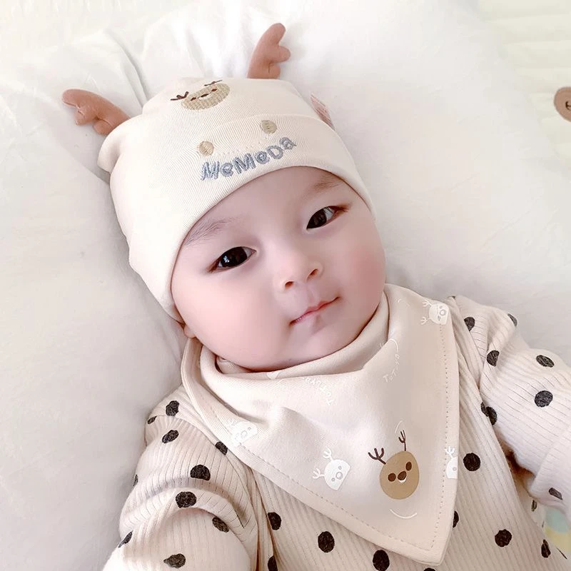 新生儿婴幼儿夏季薄款帽子儿童棉套头婴儿宝宝初生胎帽0-1岁