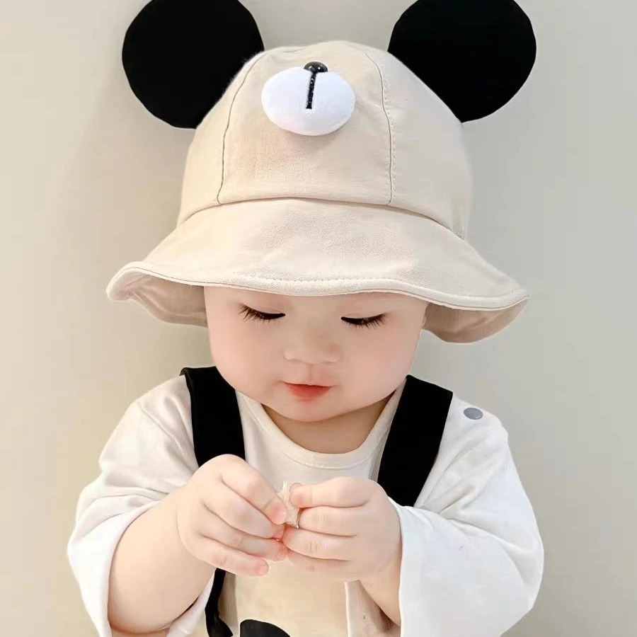 春秋宝宝帽子大帽檐男童女童渔夫帽洋气大耳朵婴幼儿遮阳防晒盆帽