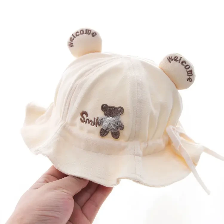 婴儿帽子夏季薄款透气宝宝婴幼儿可爱渔夫帽遮阳遮阳帽防晒盆帽