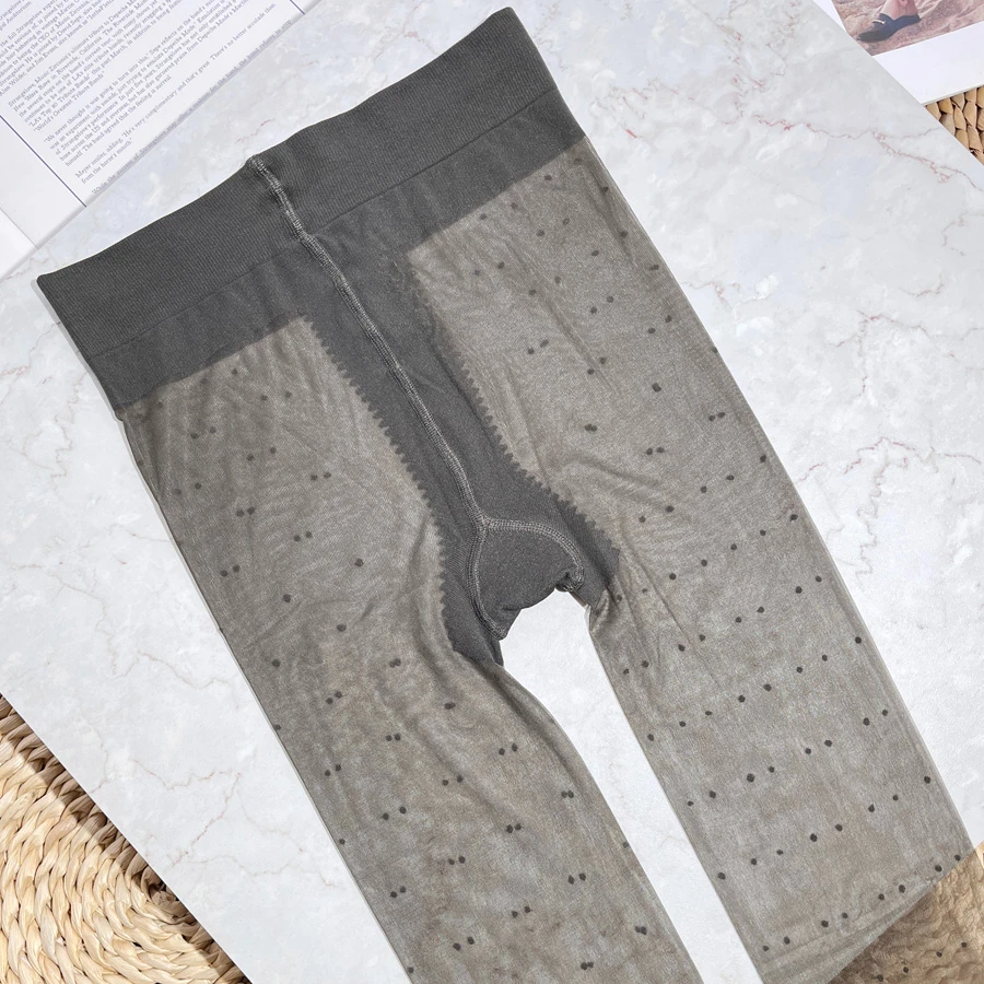 波点0D浅黑丝袜超薄防勾丝任意剪超透圆点显瘦美腿袜灰色打底袜