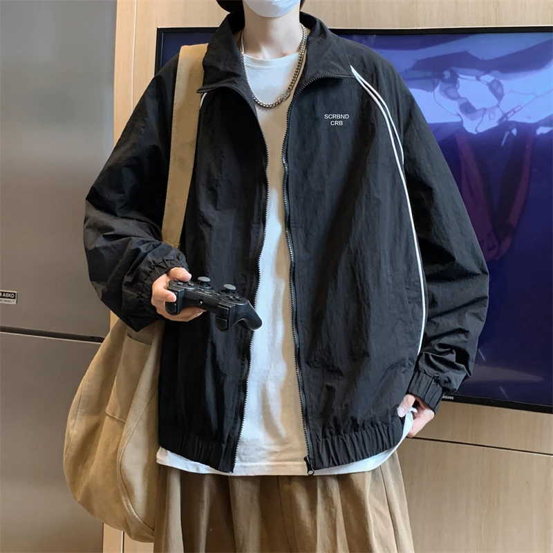外套男款秋季2025新款美式潮牌春秋机能风户外冲锋衣立领夹克上衣