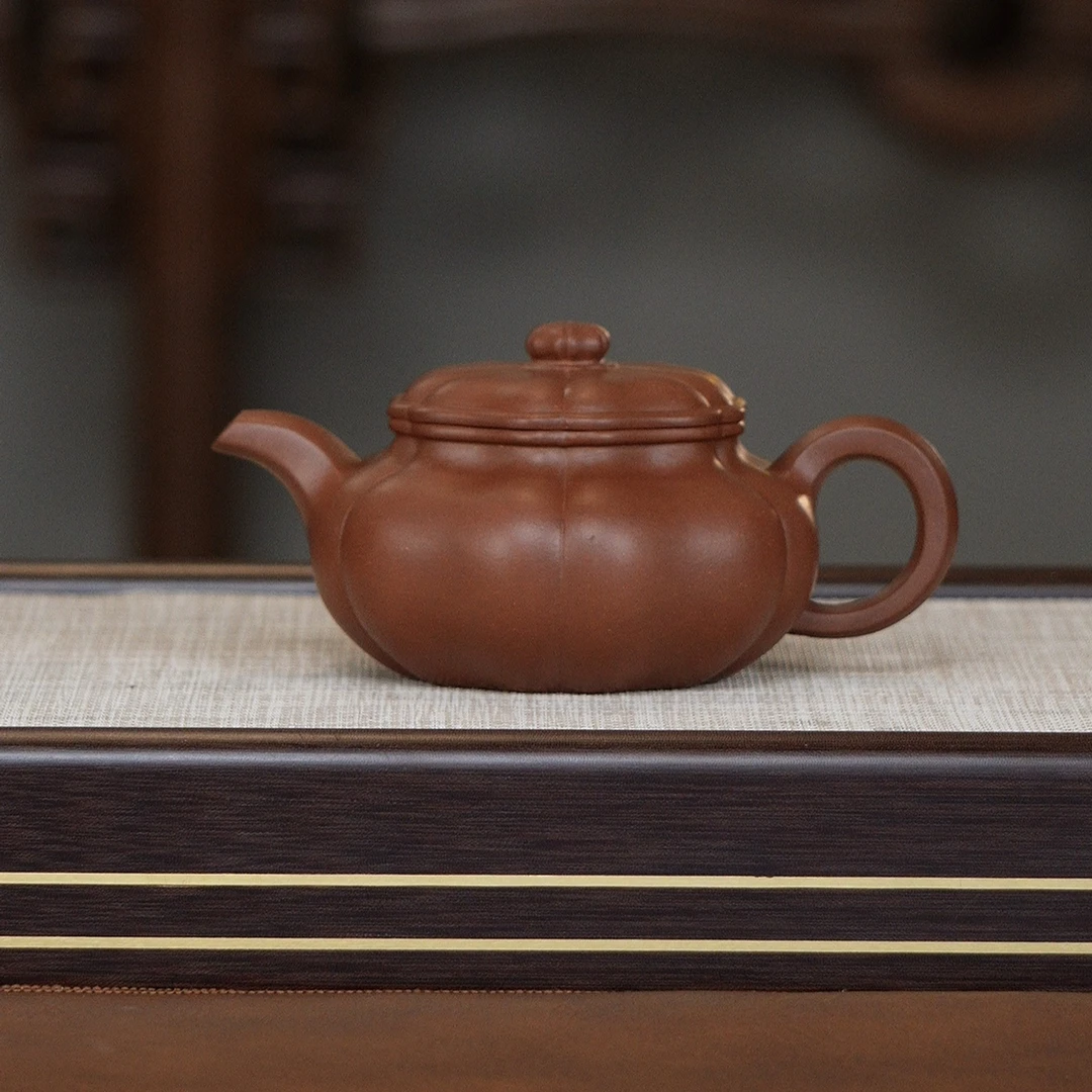 宜兴紫砂原矿底槽清葵仿古壶