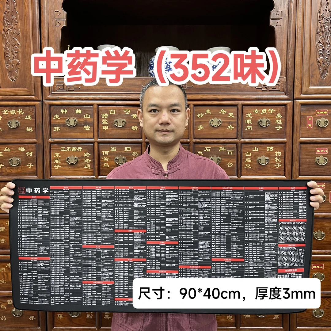 德文中医文创 中药学 90*40cm大号橡胶鼠标垫防滑耐磨