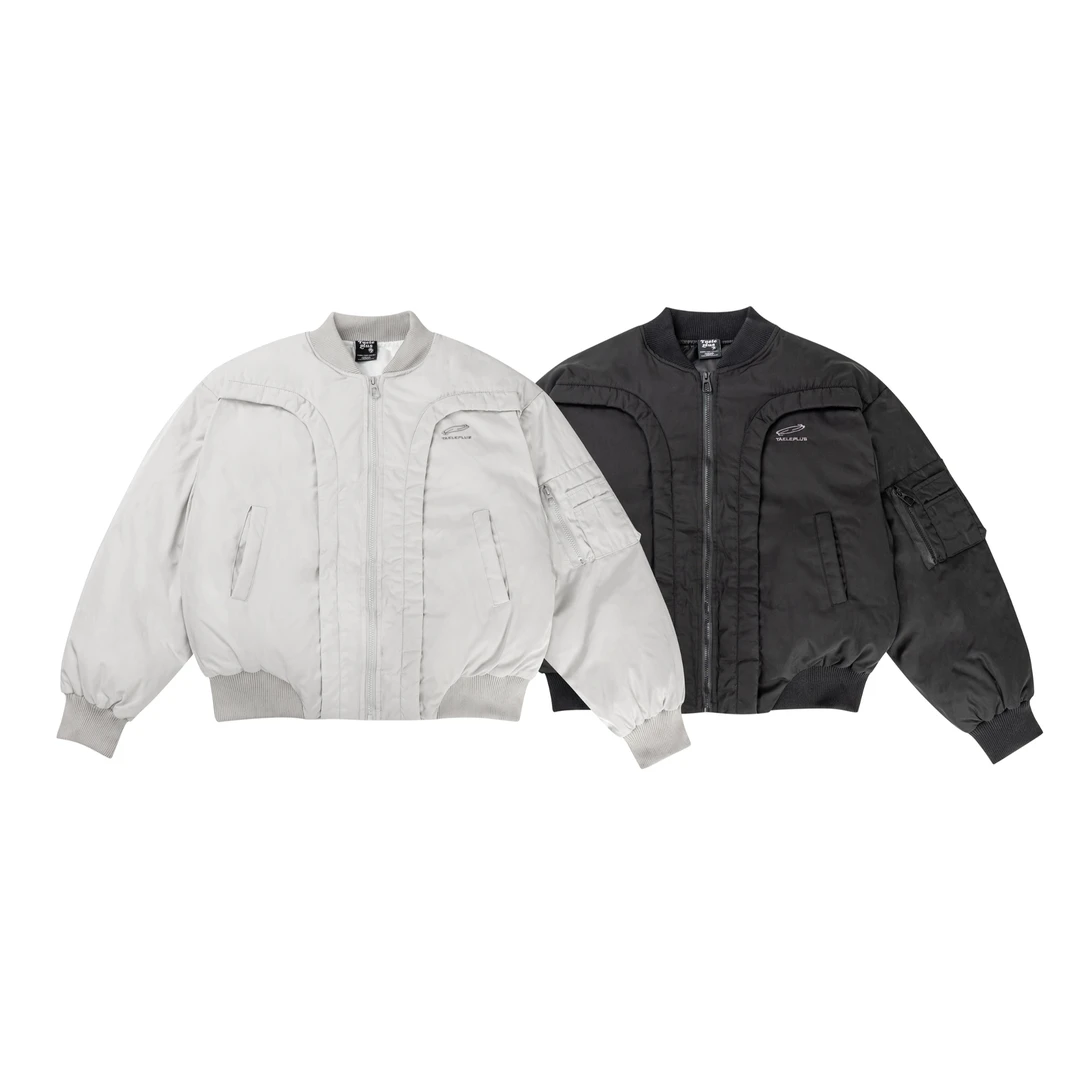 苏格拉底研究所 美式复古夹棉飞行服cleanfit男女分割棉服