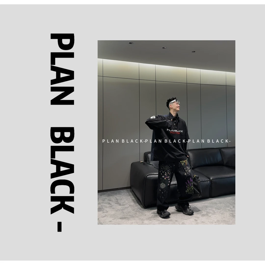 RICH陈发财【叠穿计划】假两件POLO！新款数字徽标刺绣情侣长袖3909