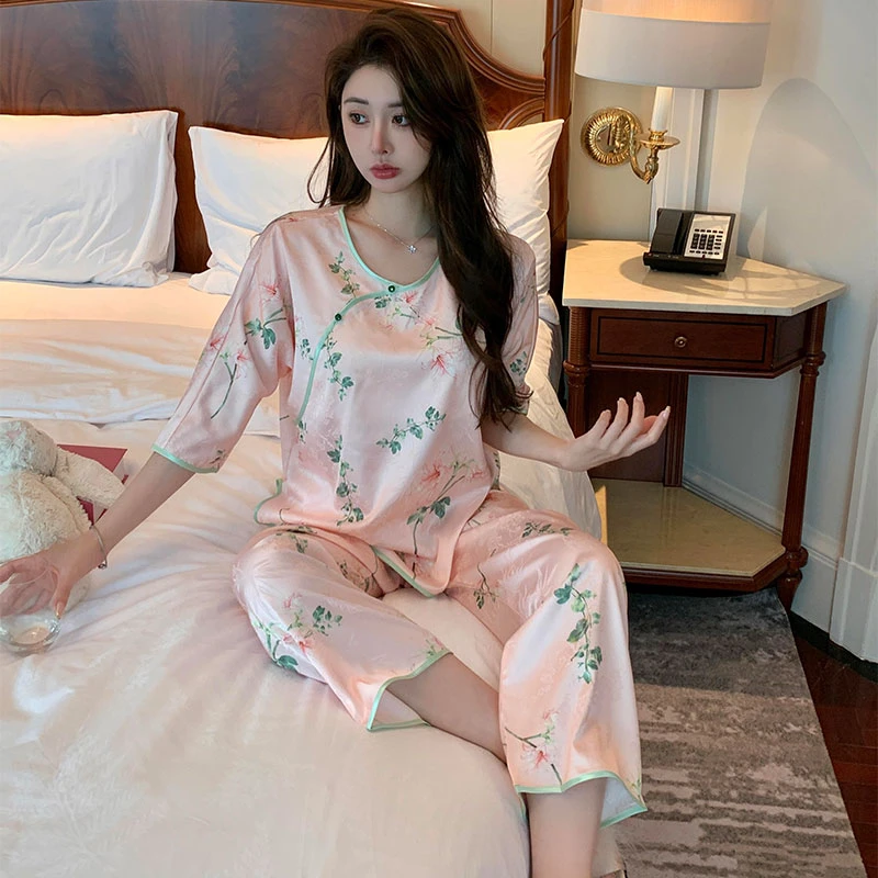 睡衣女春夏款2024国潮新款中国风新中式套装古风设计感家居服套装