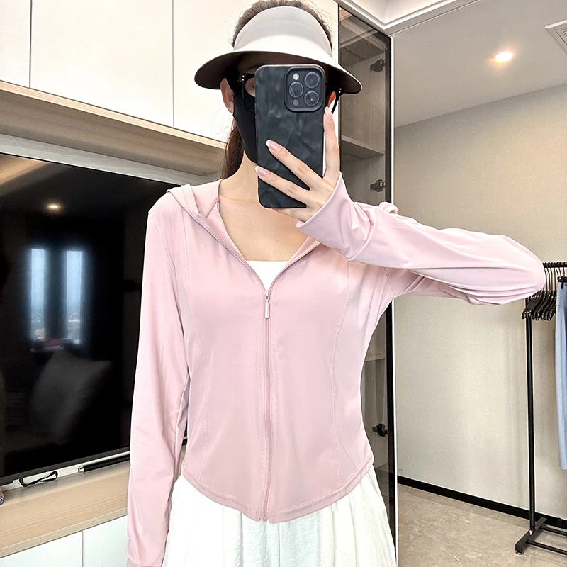无品牌时尚修身凉感防晒衣女夏薄款防紫外线透气防晒服外套