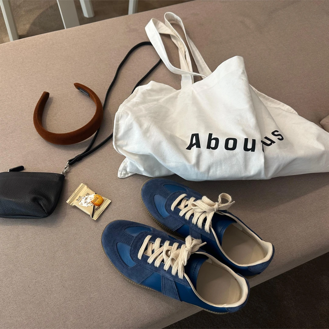 小众真皮拼色德训鞋女2025春季新款时尚百搭休闲复古运动平底板鞋