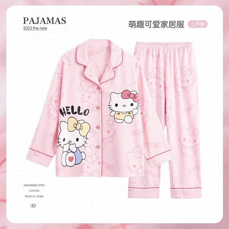 超柔长袖睡衣柔软可爱女孩少女女童春季居家服女童