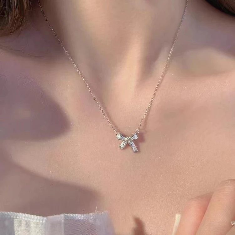 合金项链蝴蝶结项链