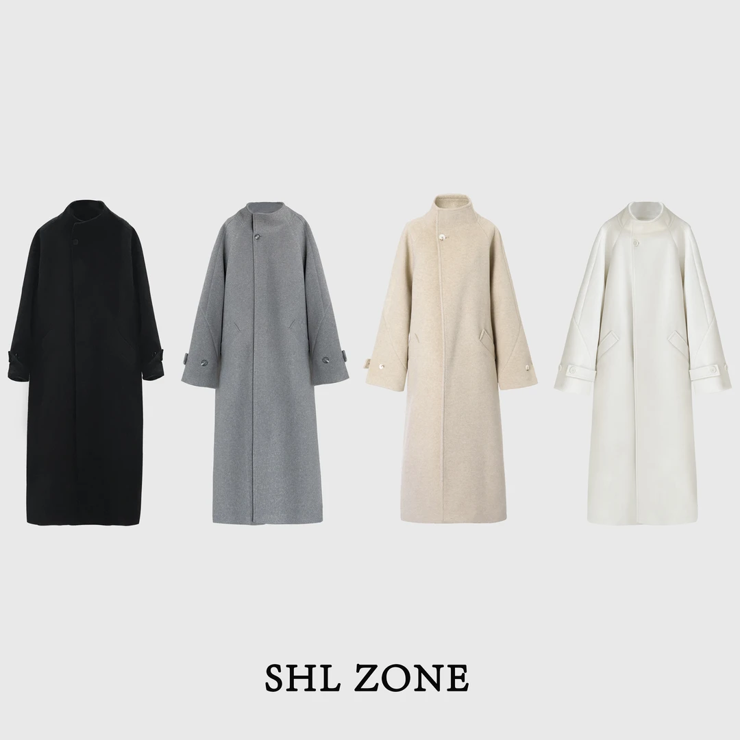 舒胡蕾 冬日暮色【高定版】毛呢外套御姐黑色高级长款大衣女时尚