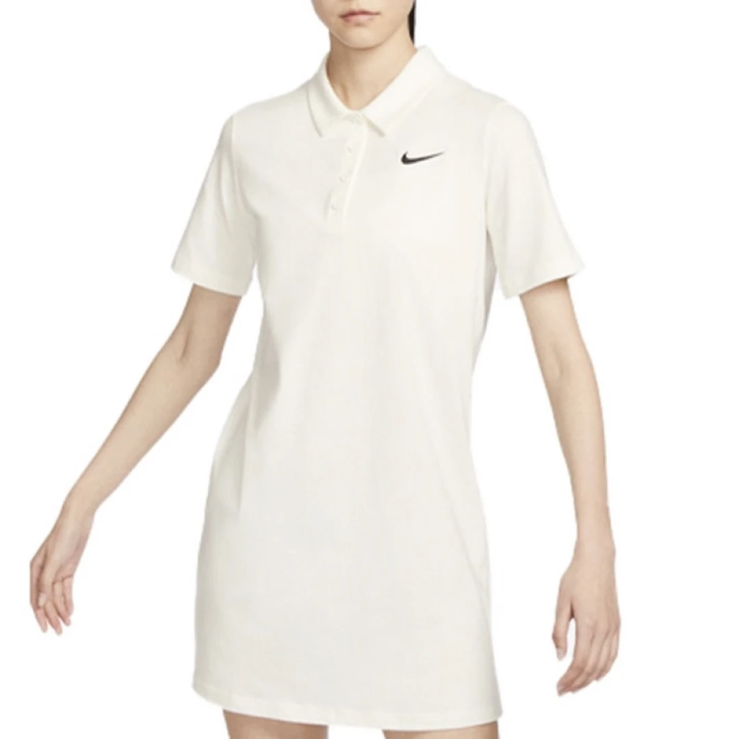 NIKE耐克女款夏季运动休闲翻领短袖POLO连衣裙FN3708