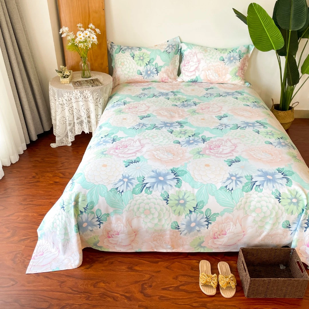 D1247 天然竹纤维冷感凉席三件套 万物生240*250清爽凉感学生夏季