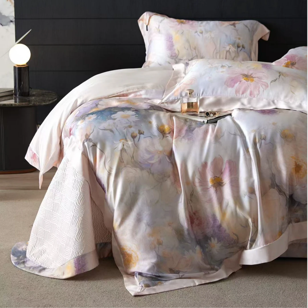 超细旦天丝棉数码印花100s标准四件套 莫奈印象  标准/加大