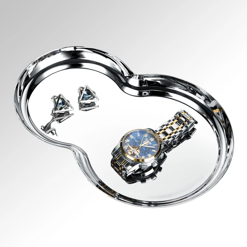 北欧西餐餐盘轻奢不锈钢8字形酒店托盘家用酒具甜品盘