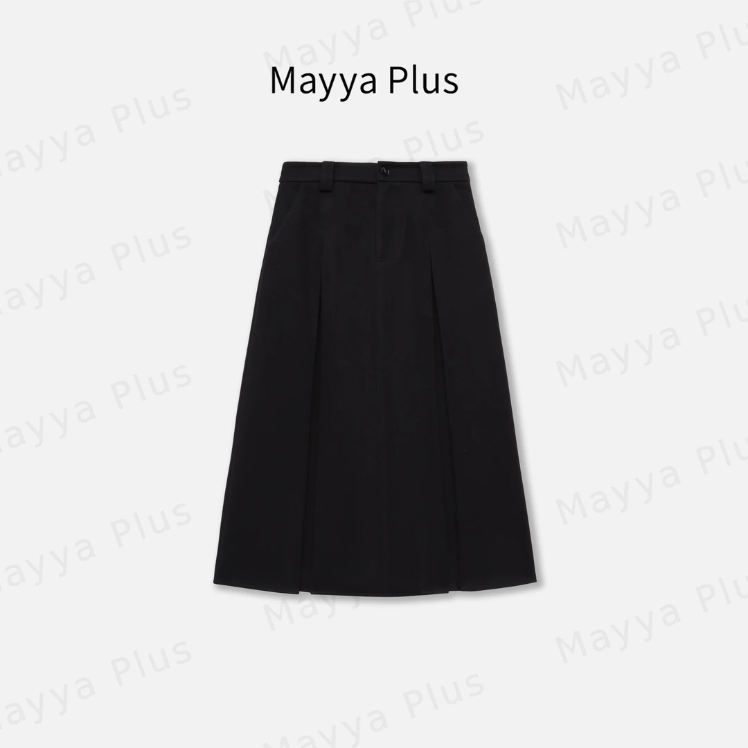 【晚意】Mayya Plus麦芽定制轻奢气质显瘦百搭款梭织裙子32437967