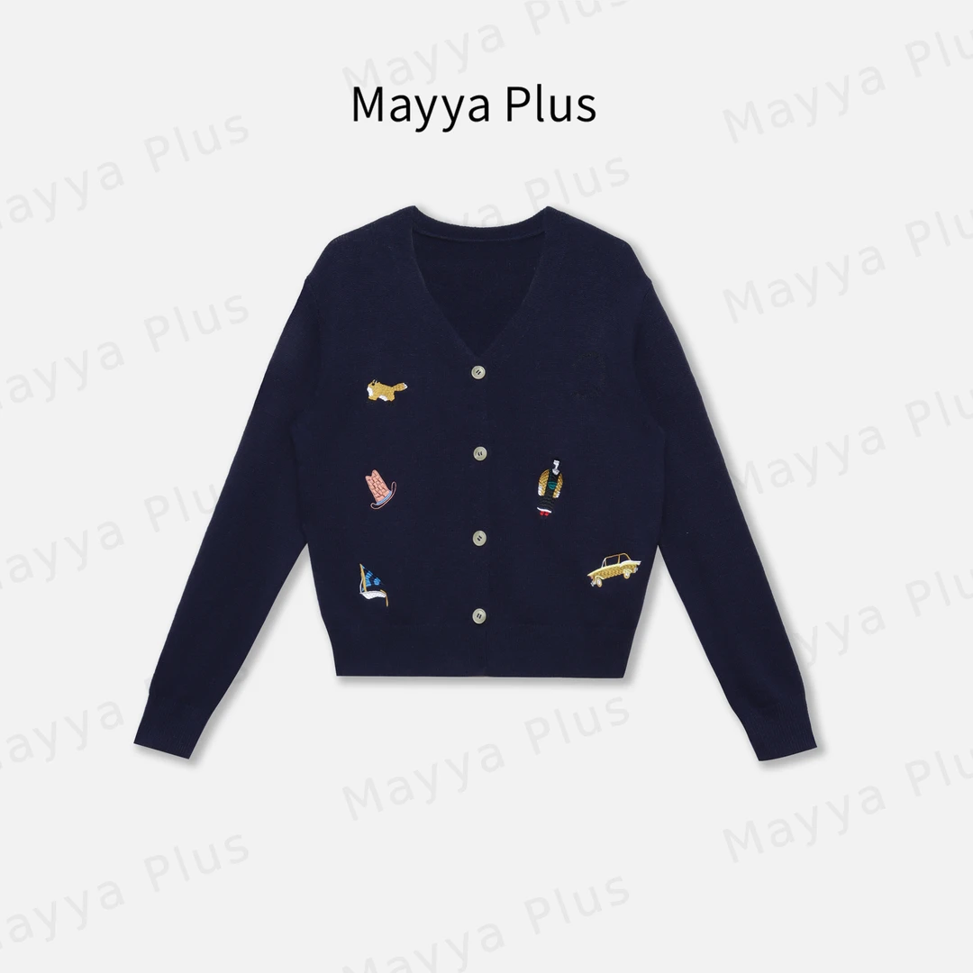 【趣味衫】Mayya Plus麦芽定制轻奢气质显瘦百搭款毛织外套32437922
