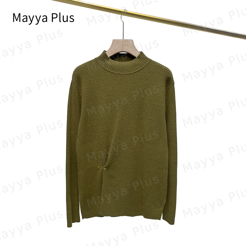 Mayya Plus原创设计时尚新款气质显瘦开叉毛衣32246205