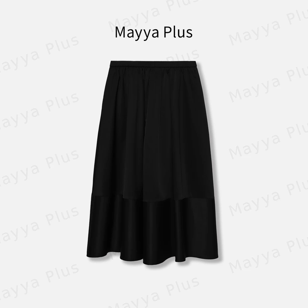 【浪漫曲】Mayya Plus麦芽定制轻奢气质显瘦百搭款梭织裙子32426965