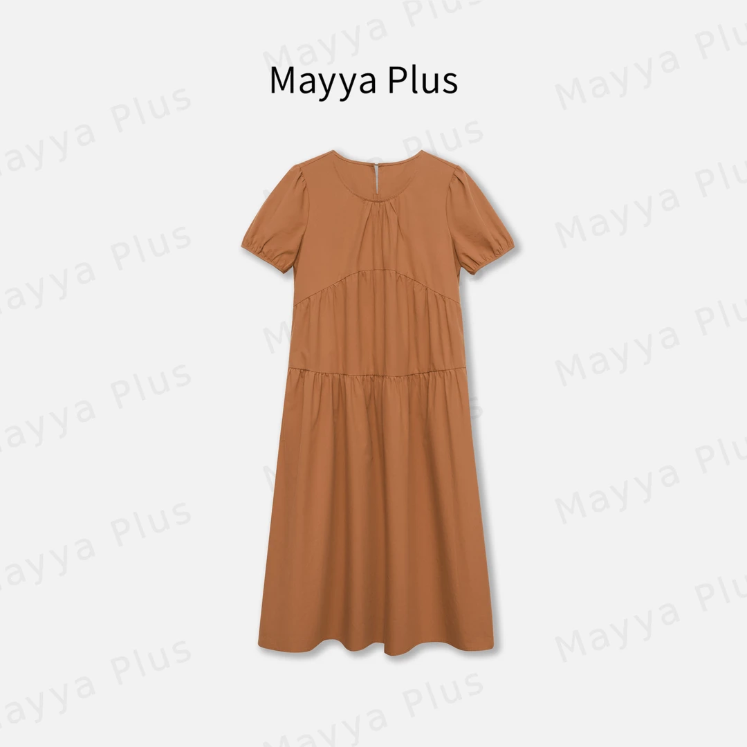 【风吹麦浪】Mayya Plus麦芽定制轻奢气质显瘦款梭织连衣裙32428351