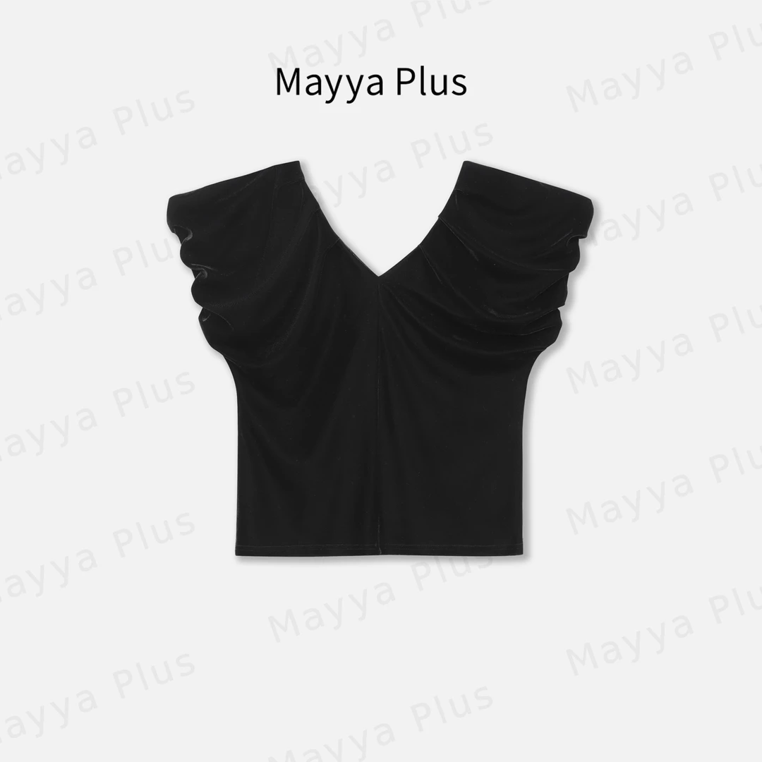 【丝绒泡泡】Mayya Plus麦芽定制轻奢气质显瘦百搭梭织上衣32428301