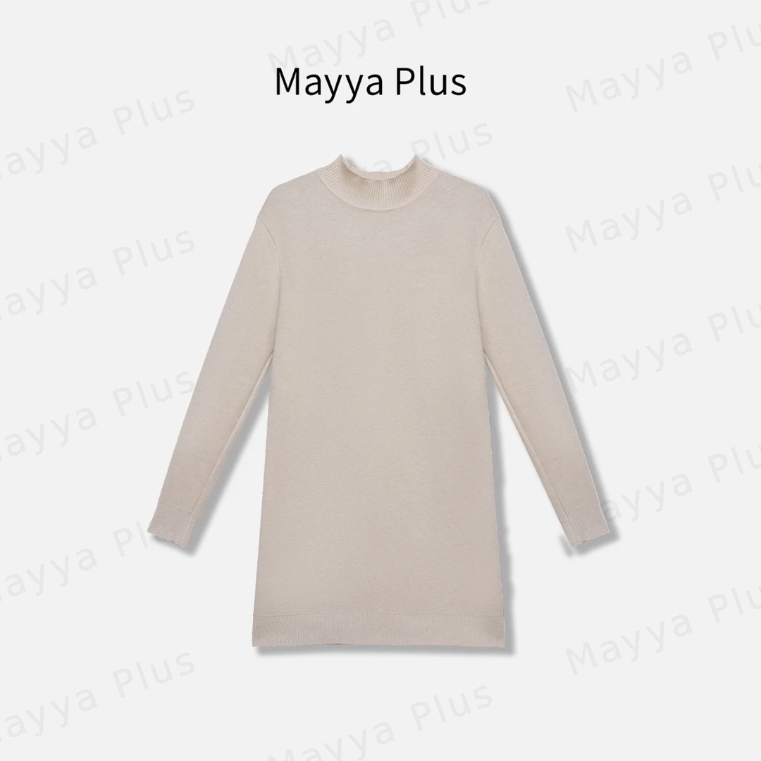 【拥抱温暖】Mayya Plus麦芽定制轻奢气质显瘦款毛织连衣裙32446935