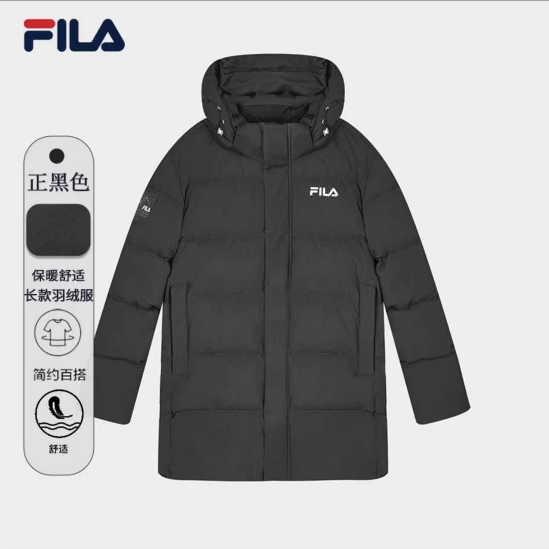 Fila/斐乐2023冬季新款中性休闲时尚运动中长羽绒服F51M349904A