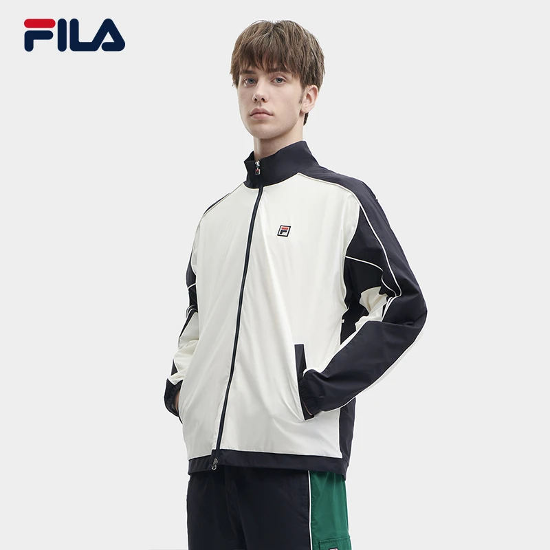 Fila/斐乐【时尚运动立领外套】秋拼色连帽长袖上衣F11M349703F