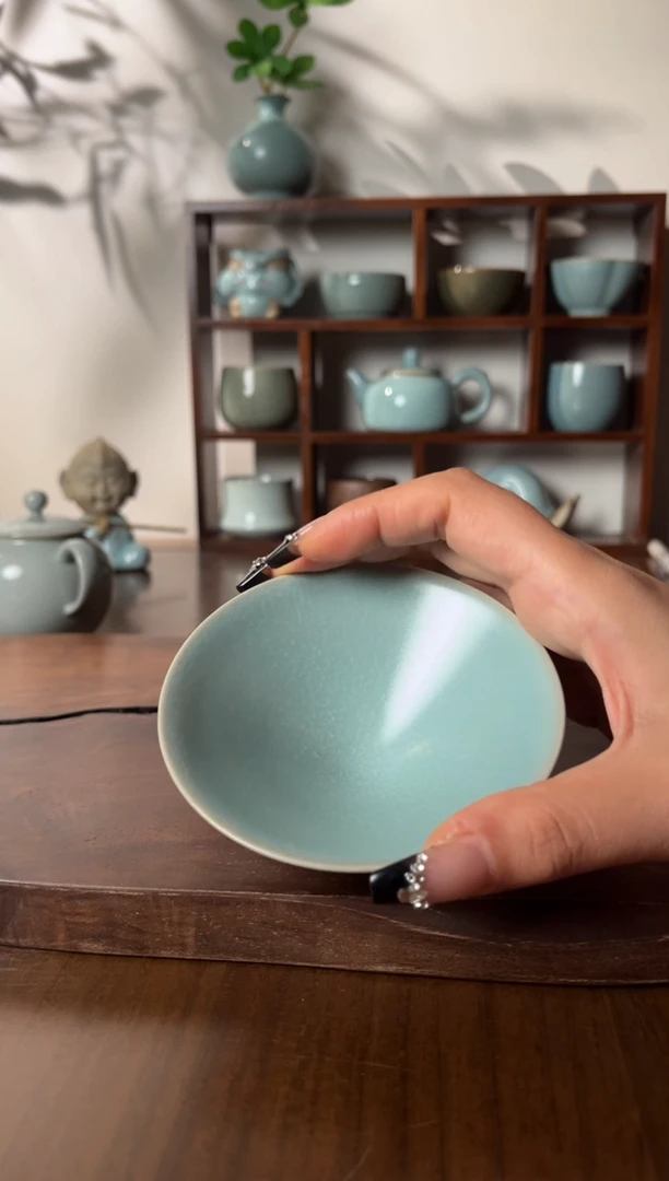 【闪购商品】其他3一级仿古釉冰花鱼鳞斗笠杯