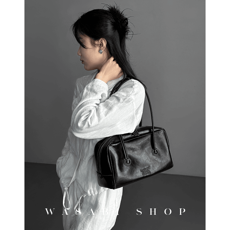 Vibe Ring小众极简大面团包油蜡皮高级感托特包大容量单肩腋下包