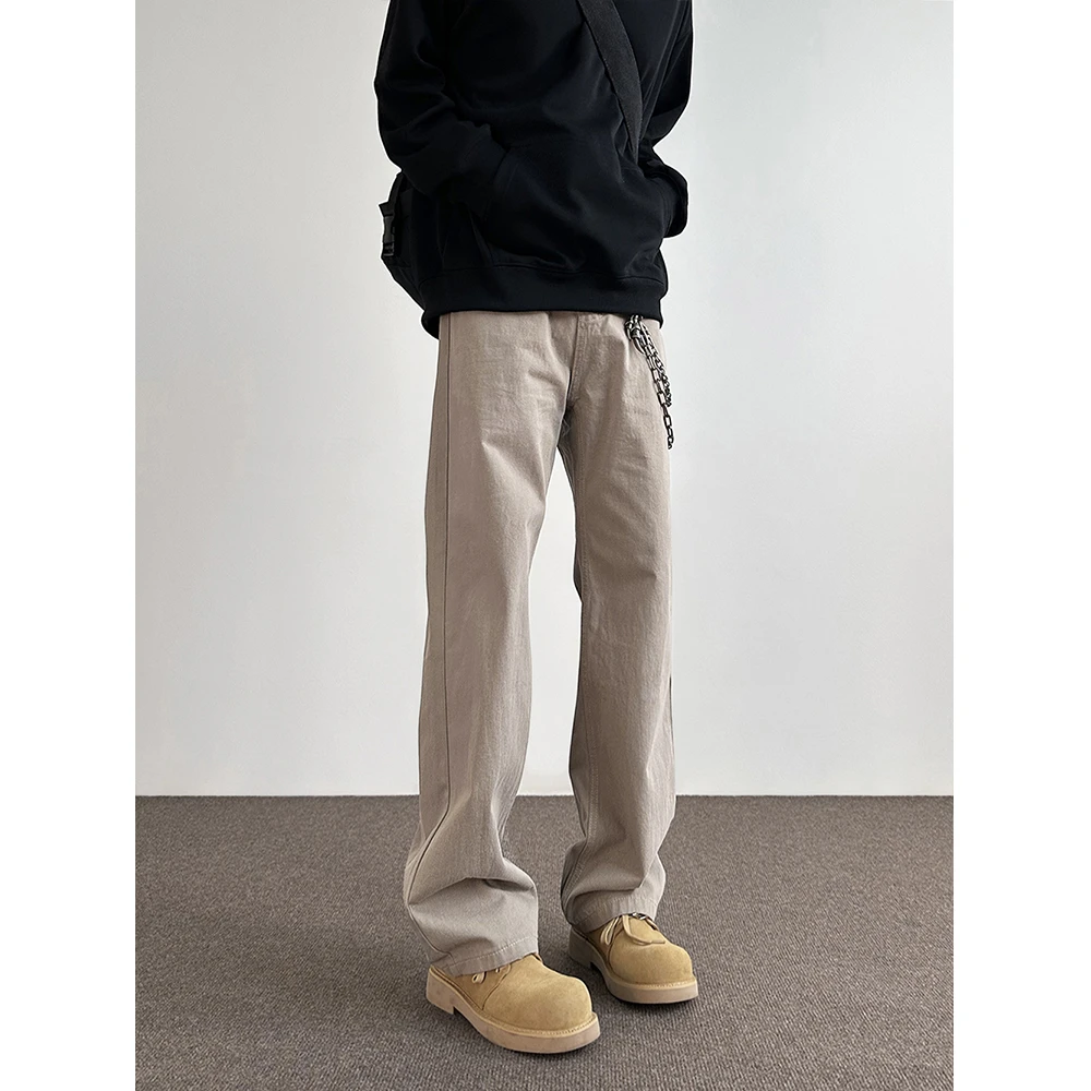 美式纯色基础款立体裁剪品质休闲长裤工装潮牌直筒裤显瘦裤子春秋