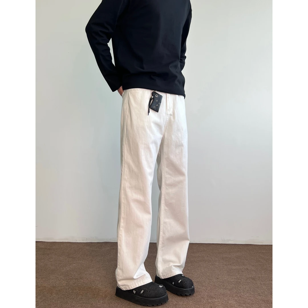 美式复古高街vibe风基础款直筒裤子百搭潮显瘦纯色休闲男女牛仔裤