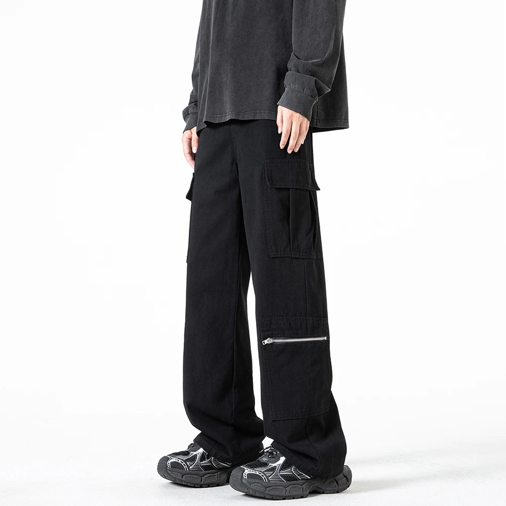 立体荷包大口袋拉链设计工装休闲裤登山裤男女长裤子潮男生
