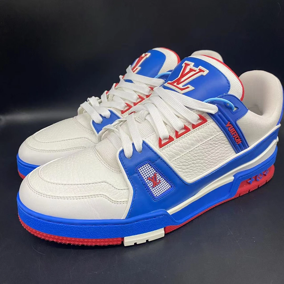 95新 LouisVuitton/路易威登 红白蓝美国队长trainer正品福利潮鞋