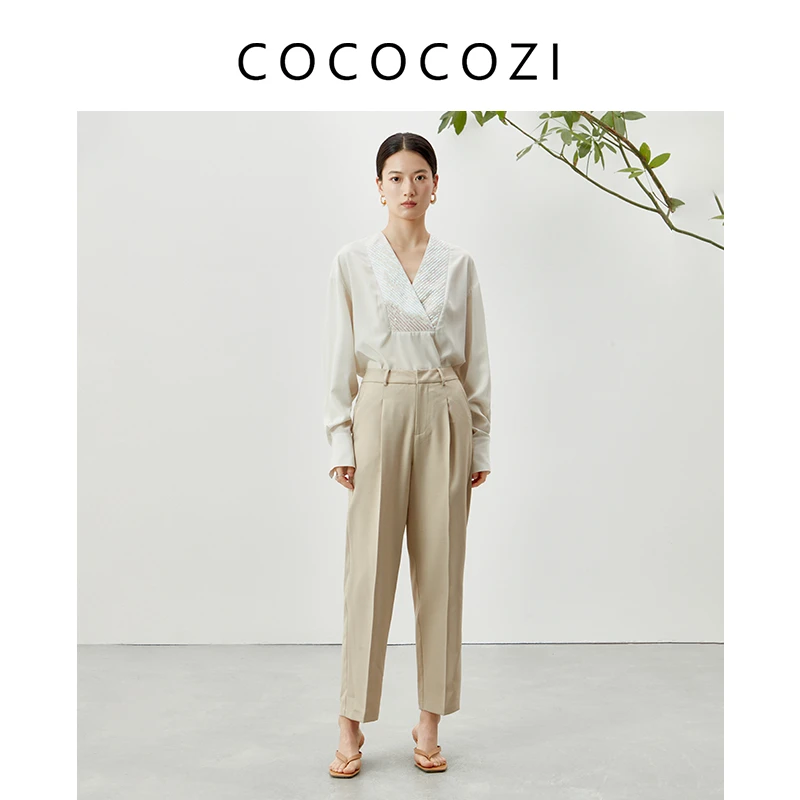 【金多乾专属】 春夏女士通勤气质长袖亮片简约休闲上衣232CO033