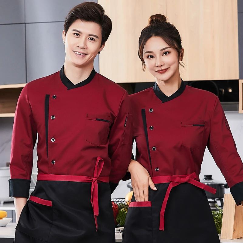 长袖服装定制工作服厨师饭店酒店蛋糕店食堂餐饮烘焙面点厨房餐厅